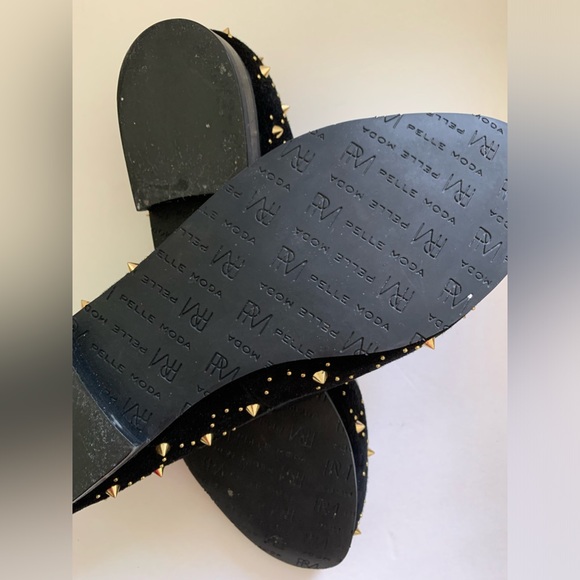 Pelle Moda Black Suede Shoes, Spike Embellishments, Sz 10, Reduced Shipping - Picture 9 of 11